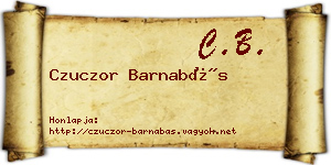 Czuczor Barnabás névjegykártya