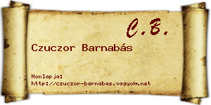 Czuczor Barnabás névjegykártya
